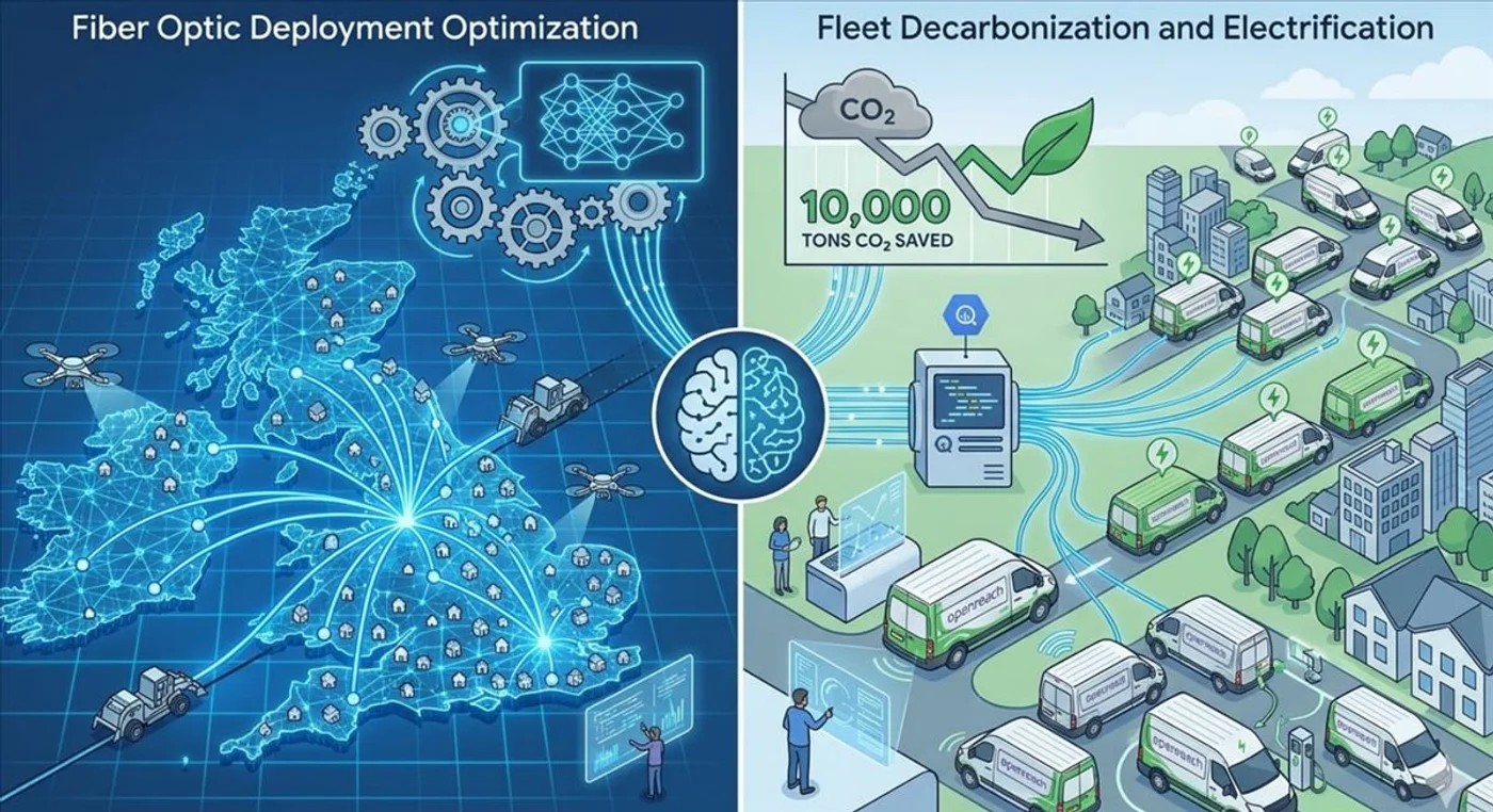 Cómo Openreach utiliza inteligencia artificial de Google Cloud para transformar el despliegue de fibra óptica y optimizar su flota vehicular